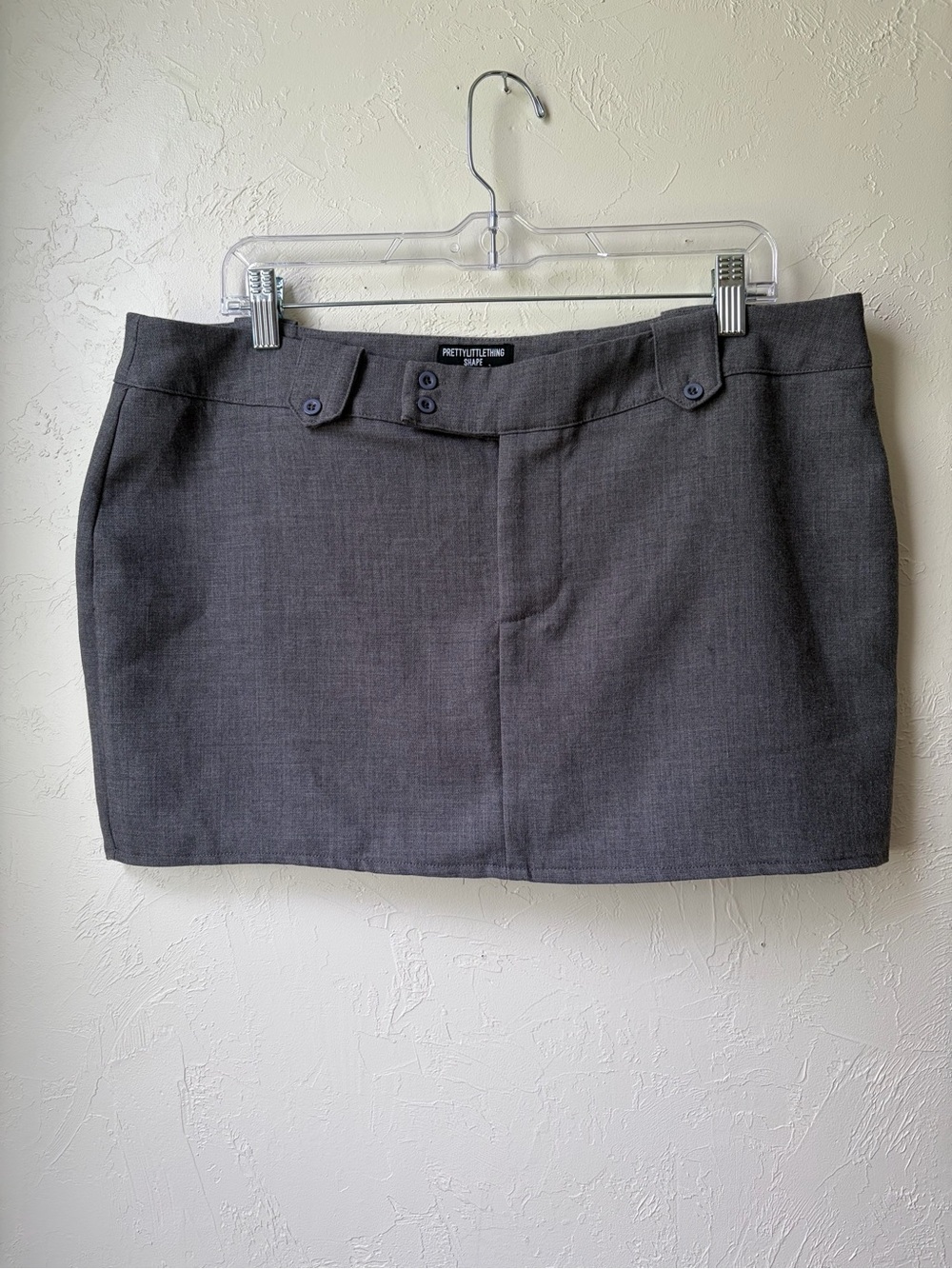 PrettyLittleThing Shape Gray Tailored Mini Skirt US 10